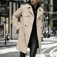 thumbnail image 2 of JUMESGU Men Waterproof Long Trench Coats Men's Thermal Single Coat Business Peacoat (Khaki,S), 2 of 9