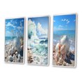 thumbnail image 3 of Designart "Florida Seaside euphony II" Nautical & Beach Framed Wall Art Set Of 3 - Turquoise Florida Frame Gallery Wall Set For Home Decor, 3 of 6
