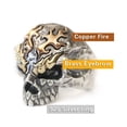 thumbnail image 3 of Brass Eyebrow Copper Fire 925 Sterling Silver Skull Ring Adjust TA427 US Size 8, 3 of 16