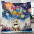 thumbnail image 4 of Happy New Year with Persian Fireworks Holiday Xmas Winter 2025 Quilt Blanket Cat Lover Kitten Owner Gifts Cozy Comforter Throw Blanket - 00025, 4 of 5