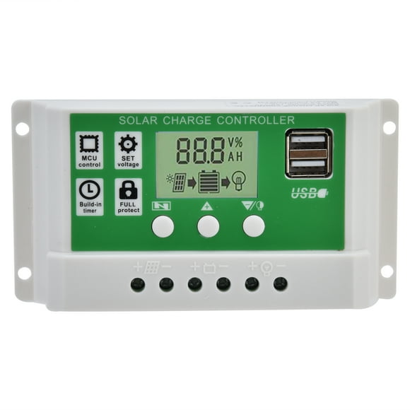 Controlador de carga inteligente con panel solar USB dual, equipo de control PWM, 12/24 V, GLL121020A
