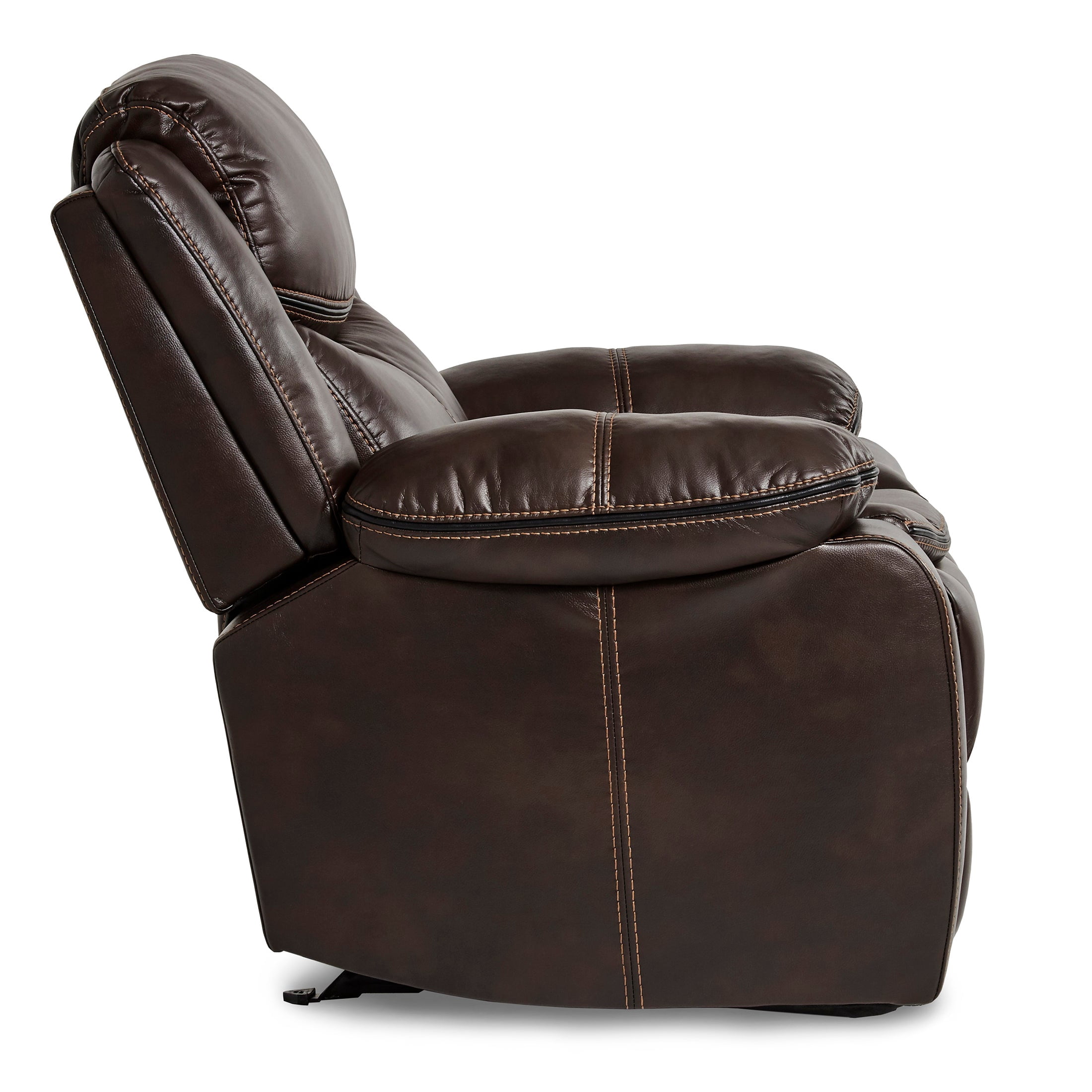 OakvillePark Prenzo Faux Leather Upholstered Glider Reclining Chair, Brown