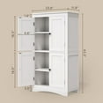 thumbnail image 2 of Gizoon 43" Kitchen Pantry Cabinet, Bathroom Storage Unit with Adjustable Shelves and 4 Magnetic Doors, Floor Cabinet for Kitchen, Living Room, White, 2 of 9