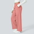 thumbnail image 4 of ManxiVoo Womens High Waist Wide Leg Pull On Work Pants Stretchy Comfort Slacks for Outdoor XXL Size Pink, 4 of 8