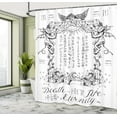 thumbnail image 5 of Ambesonne White Shower Curtain, Gothic Medieval Magic, 69"Wx84"L, White Black, 5 of 5