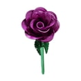 thumbnail image 1 of Ramo de rosas artificiales de metal que nunca se marchita, 23 cm, regalo de cumpleaños para hotel. Púrpura, 1 of 9