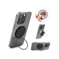 thumbnail image 1 of wonima11 for Magsafe Base Phone Grip, Magnetic Base R Stand, Magnetic Desk Phone Stand, Socket Grip Base for iPhone 17/16/15/14/13/12 Series, Compact Makeup Mirror, Black, 1 of 1