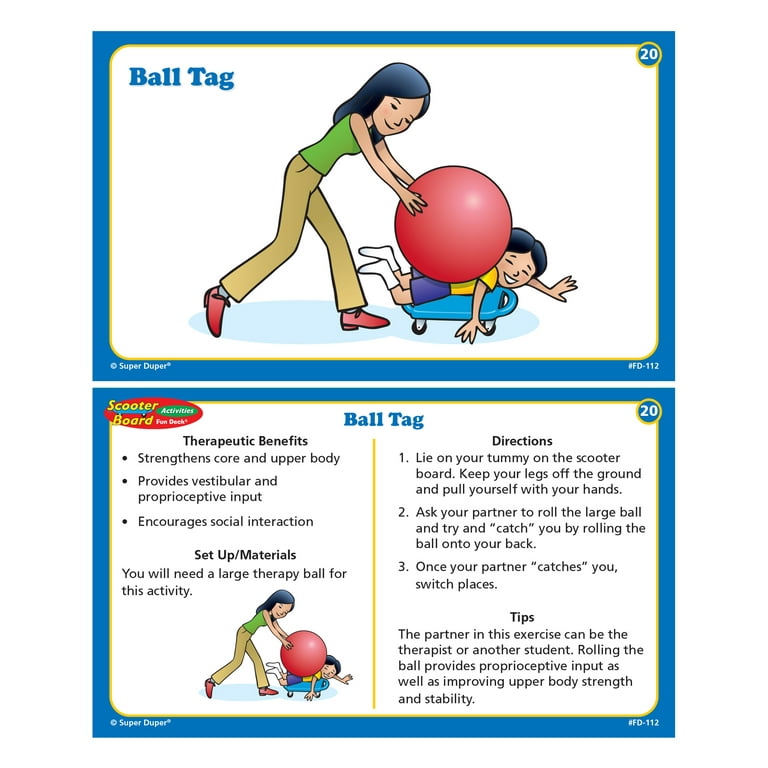 Super Duper Publications Scooter Board Activities Fun Deck