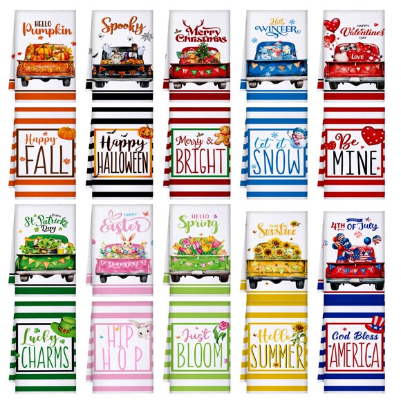Juego de paños de cocina FuWeave Seasonal, 20 unidades, 40 x 60 cm, microfibra