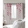thumbnail image 3 of Pink Ombre Botanical Blackout Curtains 72 Inches Long for Bedroom, Watercolor Pastoral Leaf Farmhouse Thermal Insulated Room Darkening Black Out Window Curtain Panels Grommet Drapes for Living Room, 3 of 8