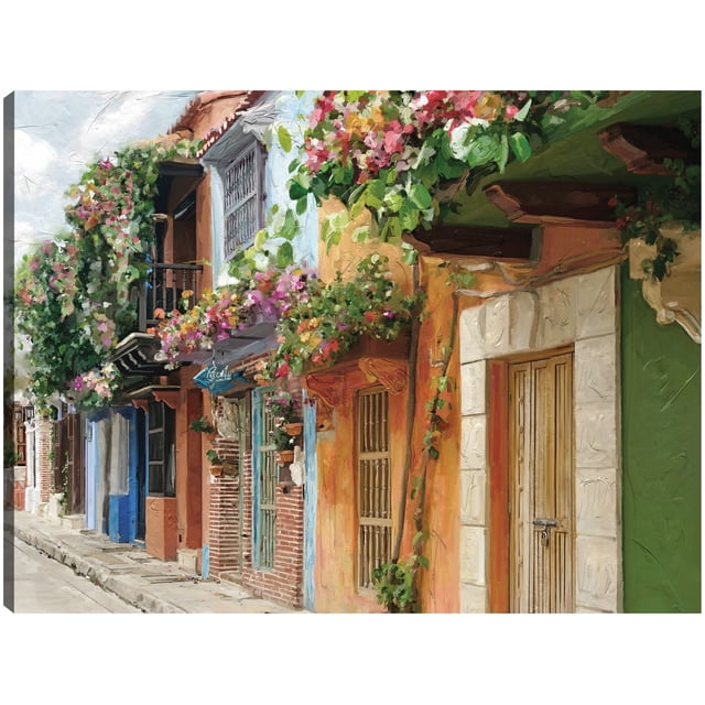 Cuadro Decorativo - Colores del pueblo Jr Impresión en canvas, estrechado
