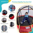 thumbnail image 6 of SkyBound 55 Inch Mini Trampoline for Kids with Enclosure System, Indoor Toddler Trampoline, Red, 6 of 7