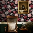 thumbnail image 5 of Floral Peel and Stick Wallpaper Floral Peonies Black Wall Mural 17.7in x 9.8ft Self Adhesive Removable Wall Paper Renter Friendly Wallpaper for Bedroom Nursery Kids, 5 of 8