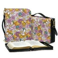 thumbnail image 3 of FOR U DESIGNS Hippie Flower Bible Cover Case for Women Size Large with Adjustable Strap PU Leather Sturdy Bible Protective Carrier Easy to Clean Crossbody Backpack Bag Purse, 3 of 7