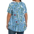 thumbnail image 5 of Jsaierl Plus Size Pleated Tops for Women Trendy Short Sleeve Blouses Dressy Casual Crewneck Tunics Cute Floral Print Summer Boho Top L-5XL, 5 of 7
