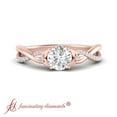 thumbnail image 2 of 1/2 Carat Round Cut Lab Created Diamond Infinity Twist Rose Gold Engagement Ring, 2 of 6