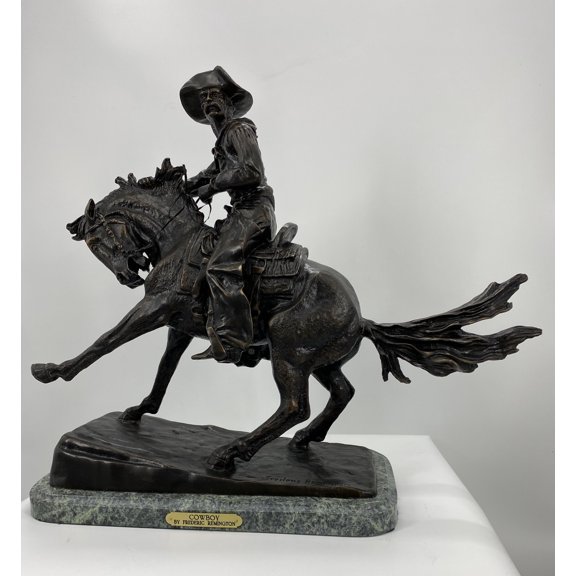 Bronze Classics Frederic Remington Cowboy 25” American Bronze Sculpture