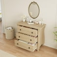 thumbnail image 2 of Commode Bohème Moderne à 3 Tiroirs - Pieds Courbés et Détails en Rotin, Armoire de Rangement à Espaces Multiples pour Balcon/chambre/entrée, 2 of 9