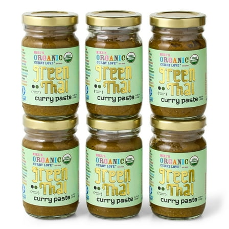 Mike's Organic Green Thai Curry Paste - Case of 6 x 4.23 oz Glass Jars