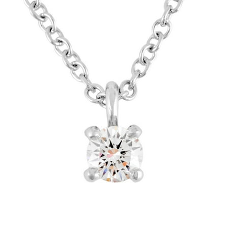 Pre-Owned Tiffany & Co. Solitaire Necklace Diamond Pt950 1 Stone Ladies (Good)