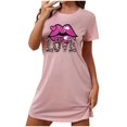 thumbnail image 4 of Sakmal Love Moomoo Womens Nightgowns Short Sleeve Valentines Soft Nightshirt Heart Print Short Ladies Nightgown XL, 4 of 4