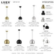 45482-91 Livex Lighting Stockton - 1 Light Globe Pendant In Industrial Style-17.5 Inches Tall and 11.75 Inches Wide-Brushed Nickel/Polished Chrome