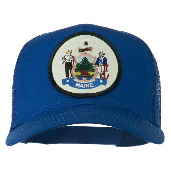 Maine State Patched Mesh Cap - Royal OSFM