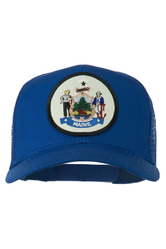 Maine State Patched Mesh Cap - Royal OSFM