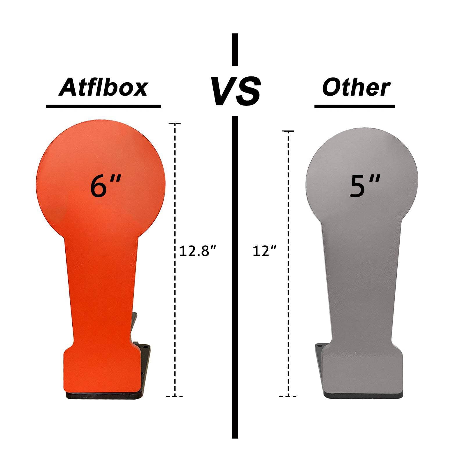 Atflbox 3/8" AR500 12.8'' Classic Popper Steel Shooting Target, 6'' Plate Auto Reset Target for Shooting Range, Suitable for Pistol, Rifle, Handgun, Shotgun, Rimfire