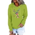 thumbnail image 2 of Puntoco Mujer Moda Casual Impreso Blusa de manga larga Bolsillo Pullover tops Sudaderas con capucha Puntoco Puntoco-813, 2 of 7