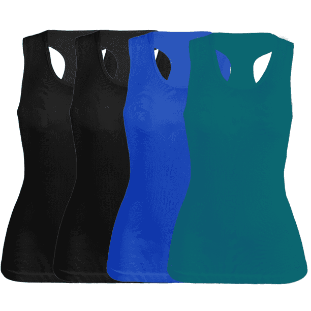 SET DE 4 BLUSAS UNITALLA CAMISETA PARA DAMA SURTIDO EN COLOR SIN MANGAS