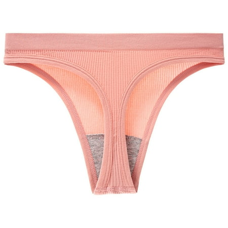 Thongs Panties for Women Clearance!Tbopshirt Womens Thongs Briefs Ice Silk Seamless T-shaped Underwear withExquisite Waist CottonCrotch Women s Hipsters Underwear Big Holiday Savings Deals