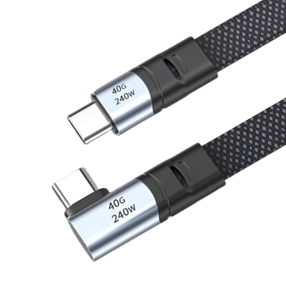 90 Degree USB C Cable,Type C to Type C Cable Fast Charging 240W Type C Port Right Angled USB C Data Cable