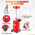 thumbnail image 5 of Luku Waste Oil Drain Tank, 20 Gallon Portable Oil Drain Container, Air Operated Drainage Fluid Fuel Transfer Drainage with Adjustable Funnel Height, Waste Oil Change Tank with 360° Wheels & Toolbox, 5 of 7