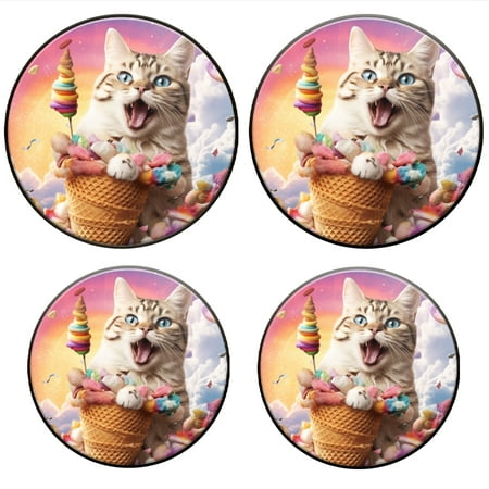 

Bahomeck Electric Stove Burner Covers Set Of 4 Cat With Blue Eyes Eating Ice Cream Cone Metal Gas Stove Burner Covers Protecting Gas Stoves 8 Inch And 10 Inch