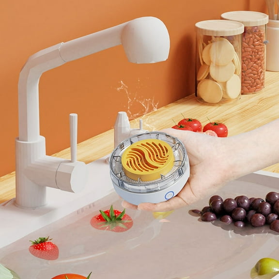Clearance! Fruit and Vegetable Washing Machine USB Wireless Purifier with OH Ion Technology Drain Basket for Cleaning Fruits Vegetables Meat Seafood Eggs,Black,3.94*3.51 inch