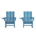 thumbnail image 2 of Emma + Oliver Set of 2 Adirondack Rocking Chairs with Cup Holders, Weather Resistant HDPE Adirondack Rocking Chairs in Blue, 2 of 12