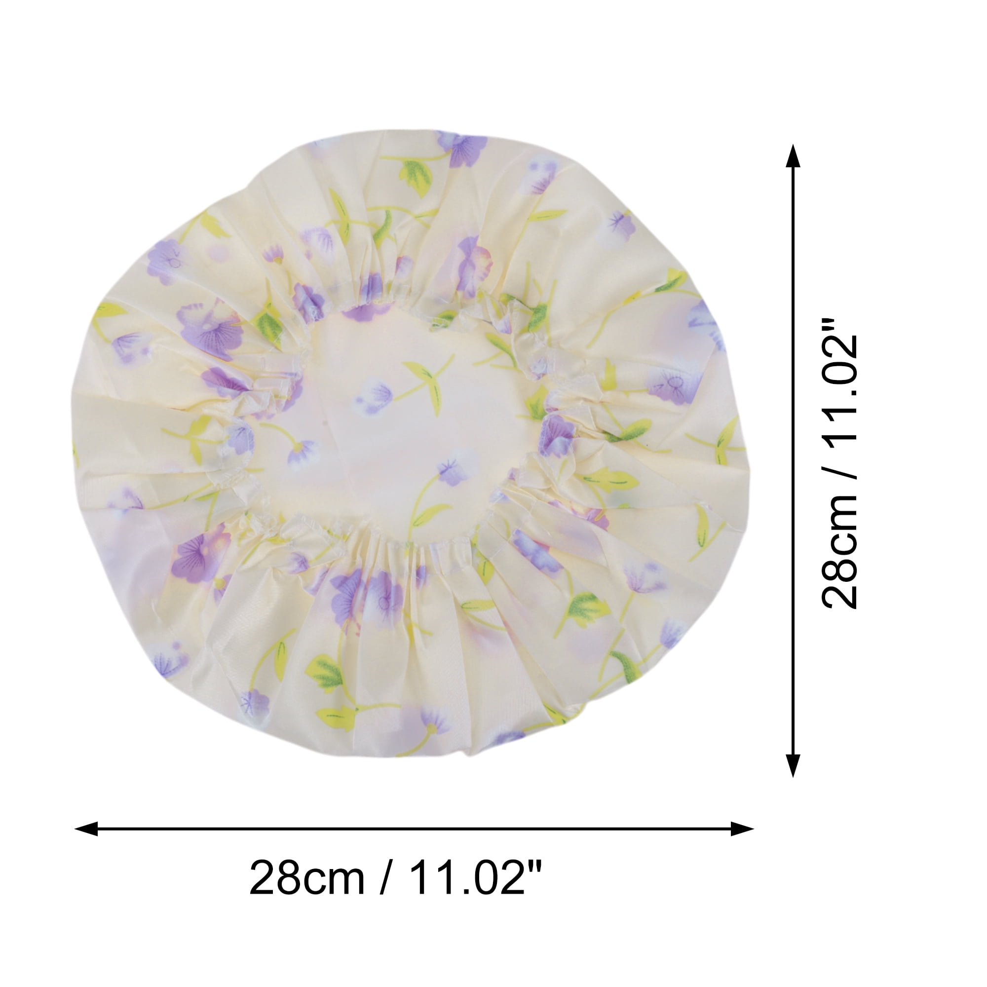 Unique Bargains Reusable Shower Cap 2 Pcs Light Yellow