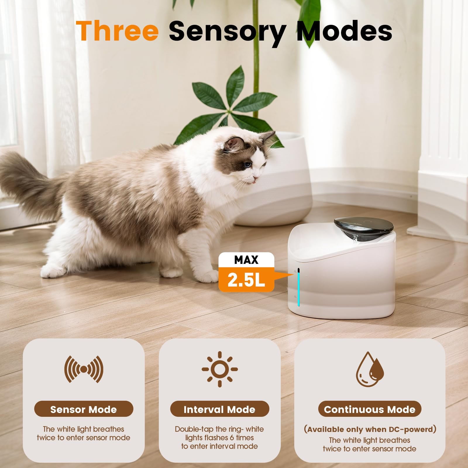 Cat Water Fountain, Smart App Control, BPA-Free Ensure Safety, Cordless & Quiet, Ultra-Long Battery Operated, Cat Fountains for Drinking with Smart Hydration Tracking, Refill  Cleaning Reminder