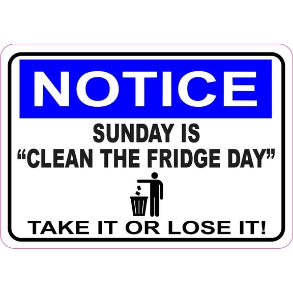 StickerTalk Sunday Is Clean the Fridge Day Magnet, 5 inches x 3.5 inches