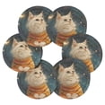 thumbnail image 2 of Cat with Moon Stars 6 Pcs Drink Coasters with Holder Absorbent Coasters Woven Coasters for Drinks Table Desk Protection Home Decor, 2 of 7