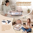 thumbnail image 4 of JOYMOR Moisés Doble para Bebé, Moisés de Noche Beige, Convertible en Cama de Noche y Parque Infantil, con Rueda, Freno, Cama Lateral Plegable,Beige, 4 of 5