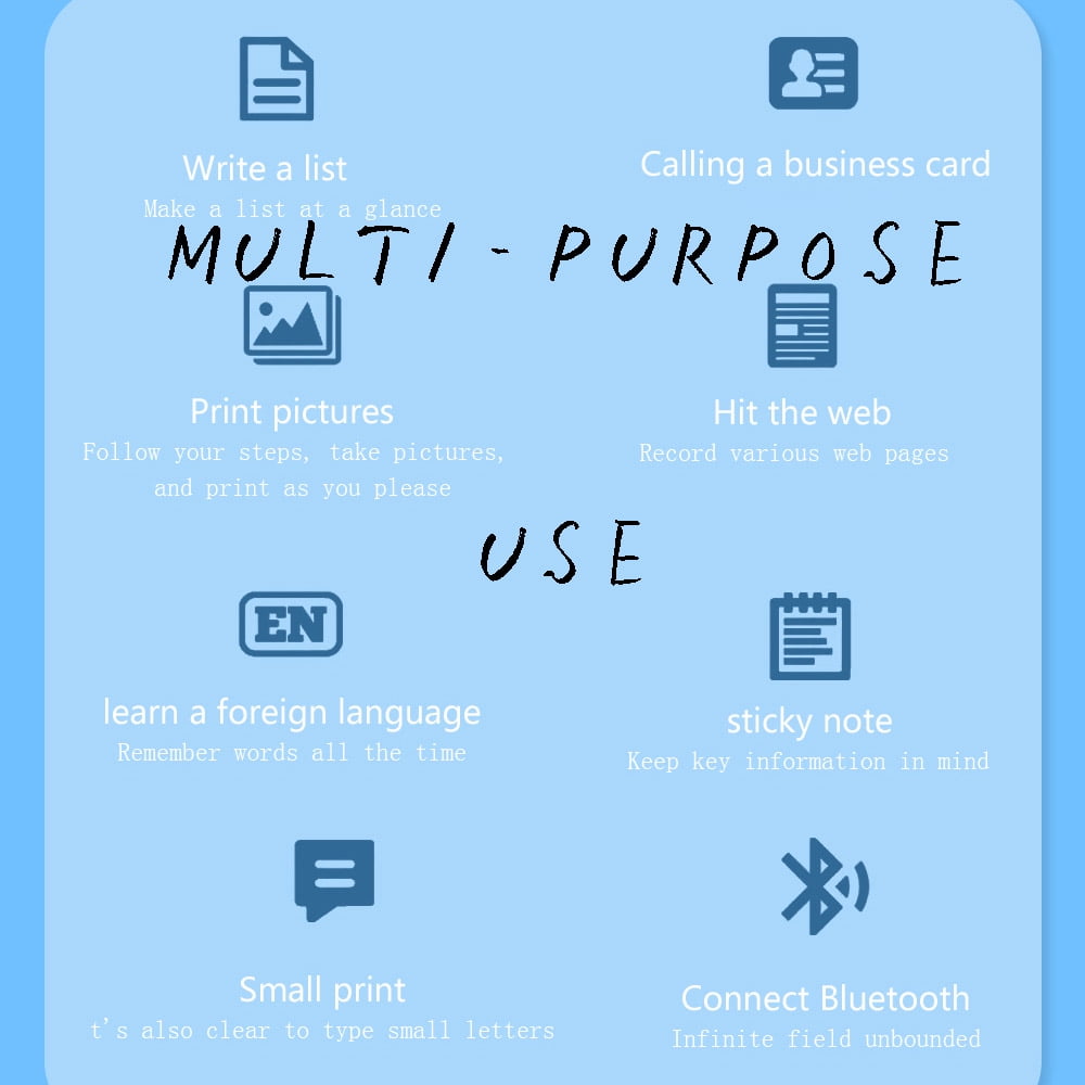 Portable Thermal Printer Wireless Printing Paper Photo Inkless Printer APP controlled Lable Printer, 57mm