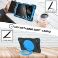 thumbnail image 6 of Dteck Case for Samsung Galaxy Tab A 10.1 inch SM-T510/T515/T517 (2019), Heavy Hybrid Rugged Shockproof Case with Handle Kickstand/Adjustable Shoulder Strap, Black+Blue, 6 of 7