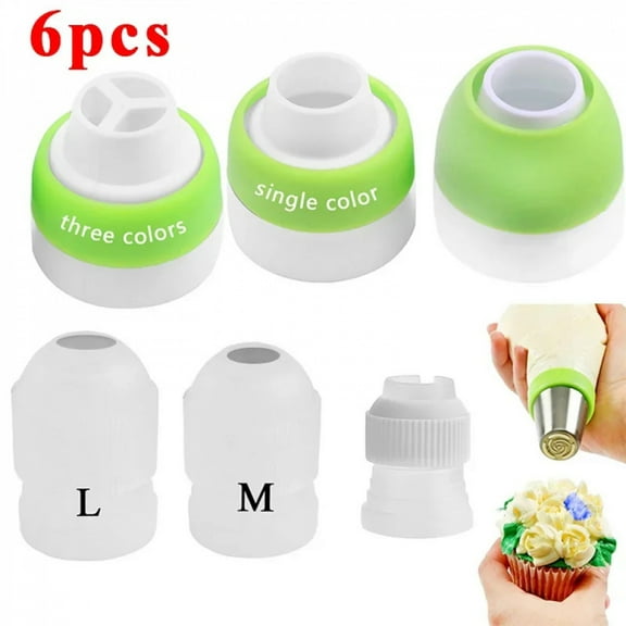 6Pcs Six Sizes Icing Piping Nozzles Tips Cake Decorating Converter Coupler Pastry Tool Home Tips