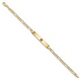 thumbnail image 2 of 14K Yellow Gold Medical Polished Red Enamel ID with Semi-Solid Figaro Bracelet, 2 of 3