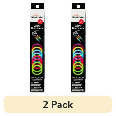 (2 pack) Multicolor Glow Bracelets 8 8 Count by Way To Celebrate