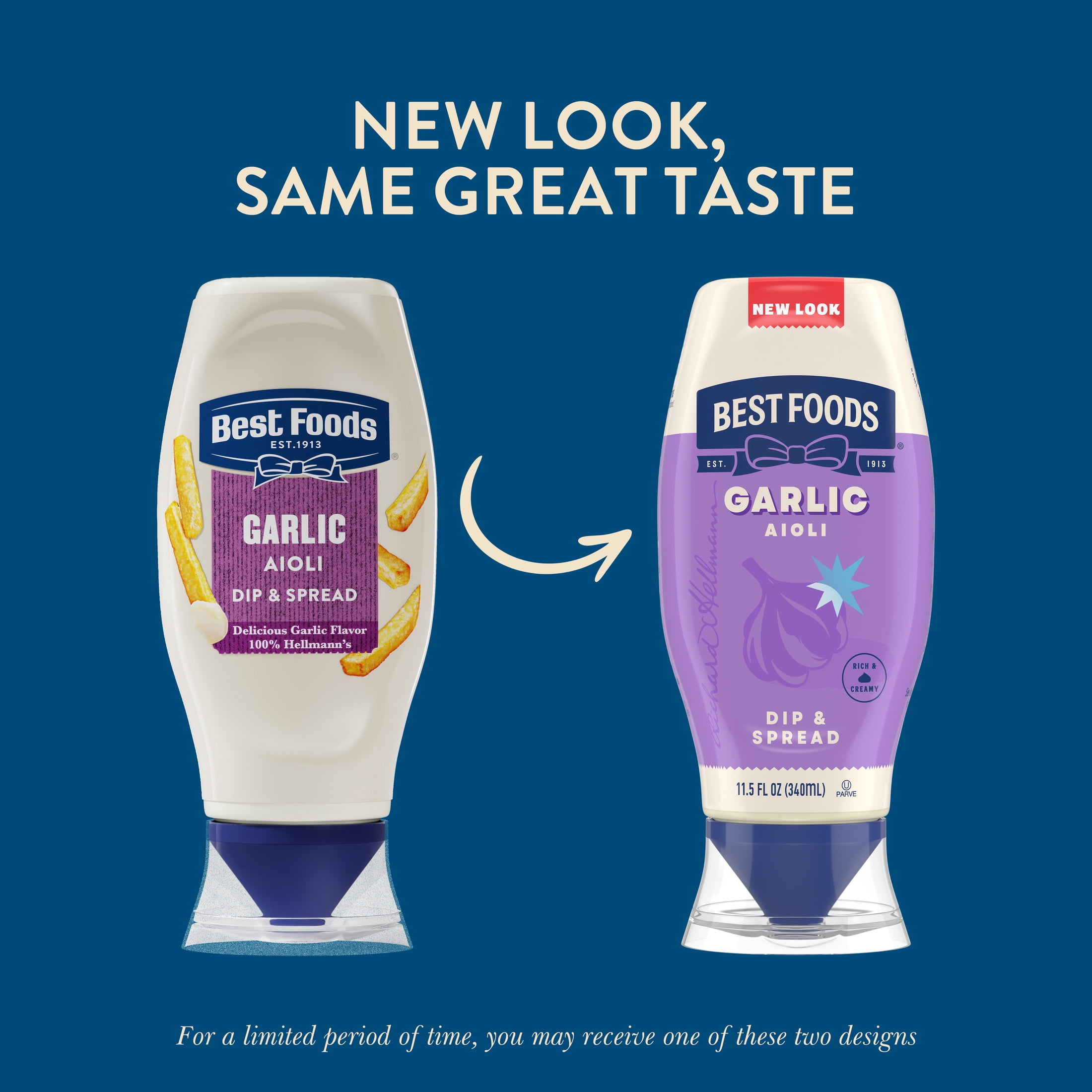(3 pack) Best Foods Garlic Aioli Dip & Spread Condiments Dipping Sauce, 11.5 fl oz Squeeze Bottle