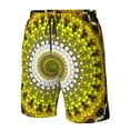 thumbnail image 5 of Naloa Yellow Mandala Men's Beach Shorts, Surfing shorts, Swim trunks, Quick Dry Swim Trunks for Surfing Beach Fun - Small, 5 of 9