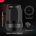 thumbnail image 5 of 14mmx1.5 Wheel Lug Nuts,24pcs Black M14x1.5 Lug Nuts Closed End Cone Seat Bulge Acorn Lug Nuts 3/4 inch 19mm Hex 1.4 inch 35mm Tall for Trailers Tire Wheel,Set of 24, 5 of 5